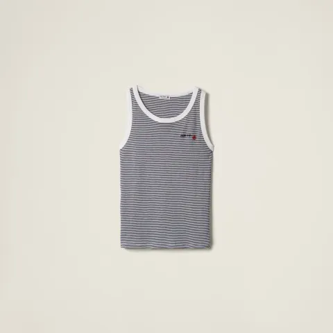Petit Bateau X Miu Miu ribbed jersey top