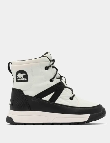 Sorel Whitney Lace Up Flatform Ankle Boots White/Black