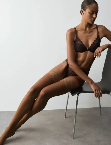 Autograph 2 Pack 10 Denier Ladder Resist Matt Hold-Ups Rich Amber
