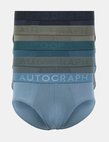 Autograph 5 Pack Modal Stretch 360 Flex Briefs Teal Mix