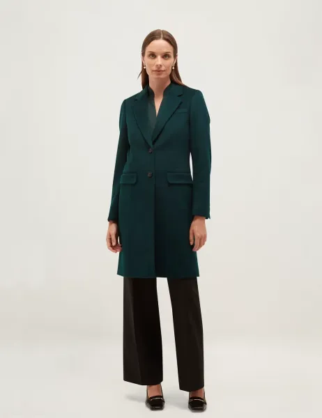 Hobbs Pure Wool Single Breasted Tailored Coat Green
