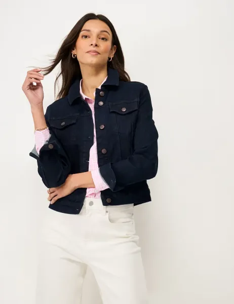 Cotton Rich Denim Western Jacket Dark Blue