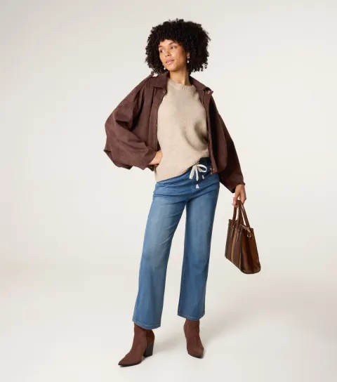 Women's Blue Elasticated Waist Jeans