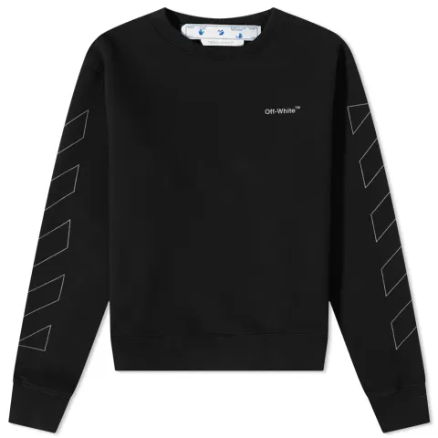 Diagonal Outline Slim Crew Sweat