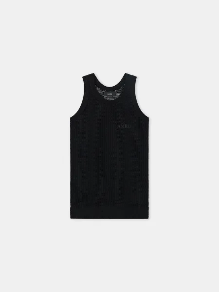 KNIT MESH TANK - Black