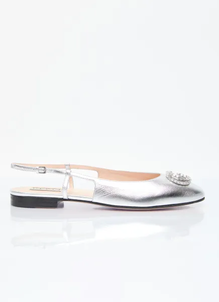 Crystal Logo Ballerina Flats