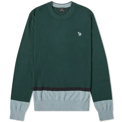 Zebra Panel Crew Knit