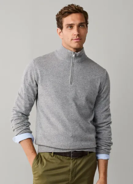 Merino Wool-Cashmere Quarter Zip Jumper