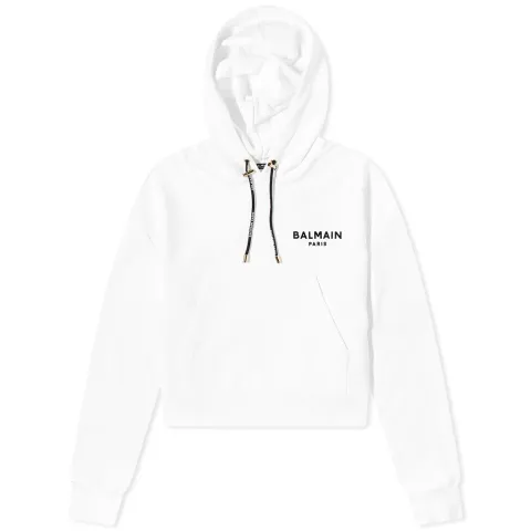 Flock Logo Cropped Hoodie