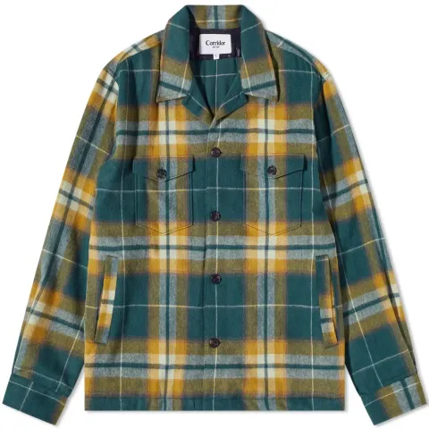 Ombre Plaid Military Jacket