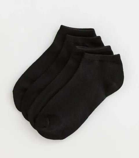 New Look 4 Pack of Black Trainer Socks