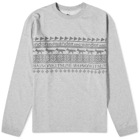 x Maison Kitsune Long Sleeve Nordic Border T-Shirt