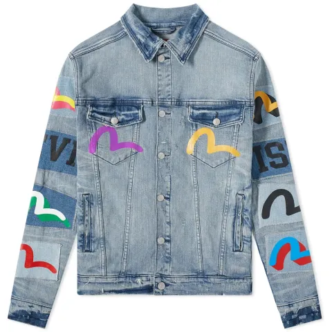 Handprinted Patch Denim Jacket