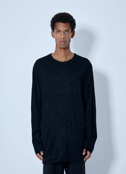 Yohji Yamamoto Round Neck Long Sleeve T-Shirt