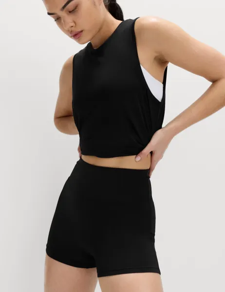 Goodmove Essential High Waisted Fitted Shortie Black