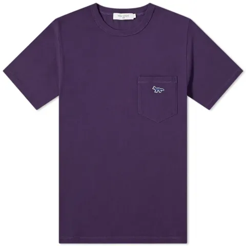 Maison Kitsuné Navy Fox Patch Classic Pocket T-Shirt