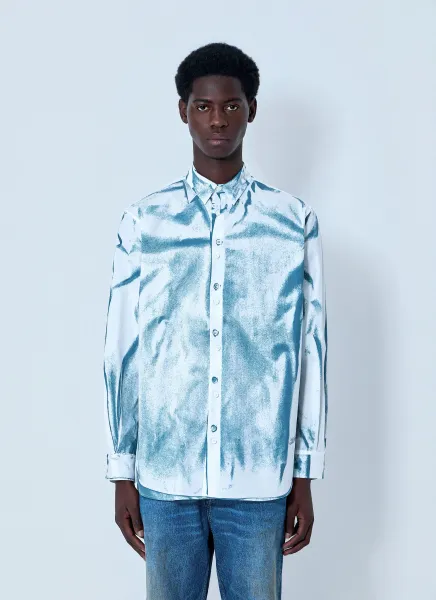 Abstract Print Button-Down Shirt