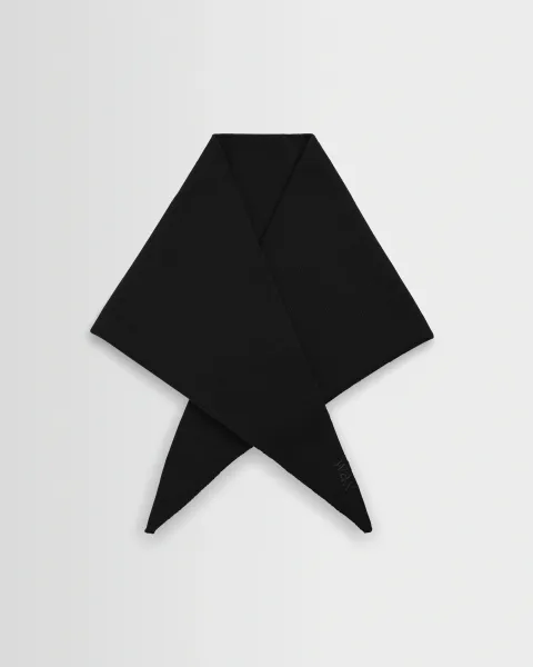 Wax London Arnold - Black Knitted Rib Scarf