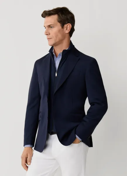 Tropical Wool Travel Blazer with Bib
