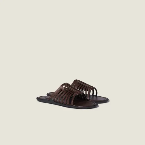 Nappa leather slides