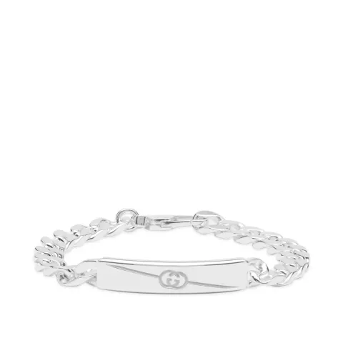 Gucci Tag Gourmette Chain Bracelet