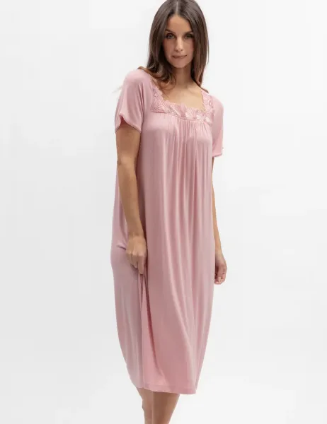 Cyberjammies Jersey Lace Trim Nightdress Pink