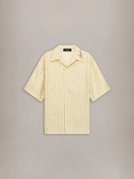 SCRIPT BOWLING SHIRT - Sherbet Yellow