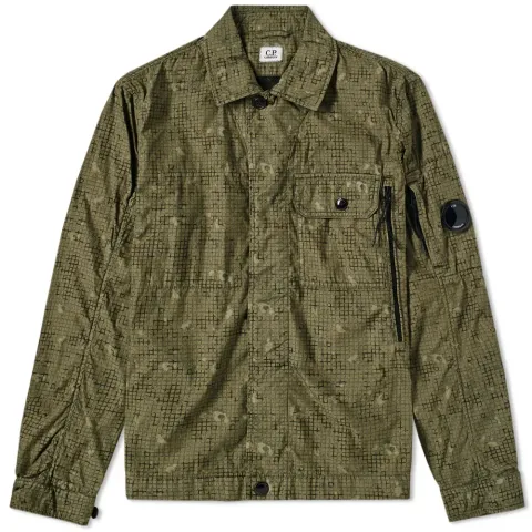 Digi Camo Print Zip Overshirt