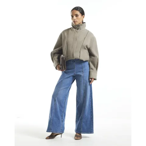 River Island Petite High Rise Palazzo Sculpt Jeans