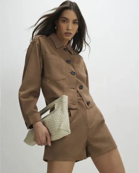 River Island Faux Suede Overshirt