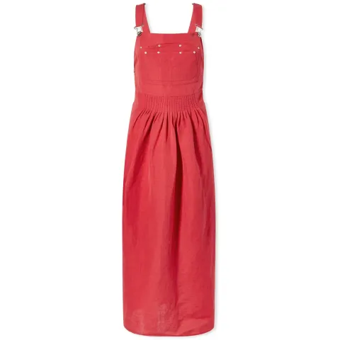 Dungaree Dress Red
