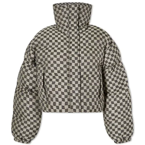 Signature Jacquard Canvas Monogram Puffer Jacket