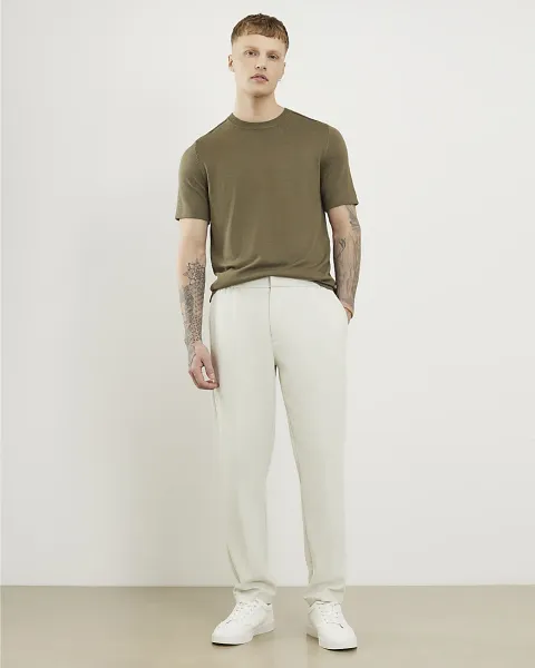 River Island Slim Fit Stretch Textured Trousers