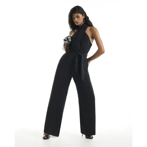 River Island Halter Neck Belted Jumpsuit