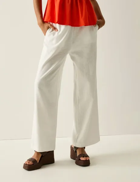 Regatta Talamanca Straight Leg Trousers with Linen White
