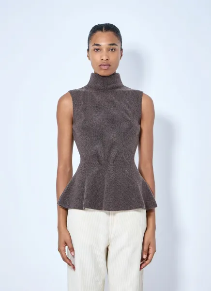 Sculptural Sleeveless Knitted Top