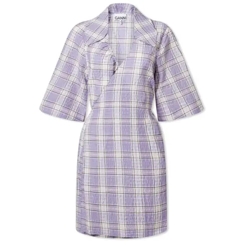 Wrap Front Seersucker Dress
