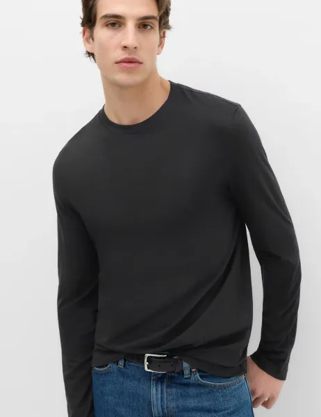 Marks & Spencer Pure Cotton Crew Neck T-Shirt Black