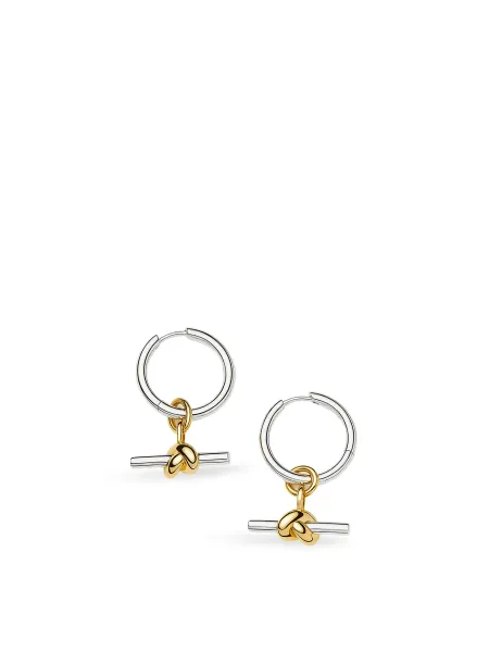 Missoma Lucy Williams Knot T-Bar Charm Hoop Earrings - Mixed Metal