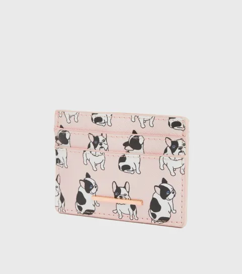 New Look Pale Pink Bulldog Card Holder Vegan