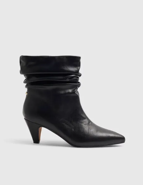 River Island Kitten Heel Pointed Ankle Boots Black