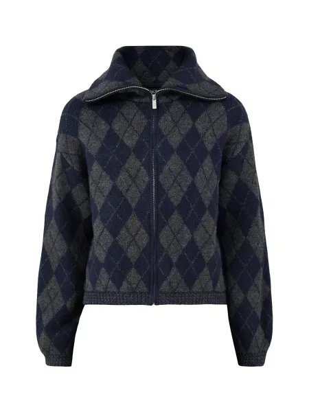 Only Zip Collar Knitted Cardigan
