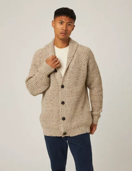 Peregrine Waffle Shawl Cardigan Cream