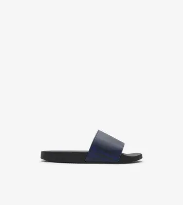 Check Slides in Midnight black - Men, Technical