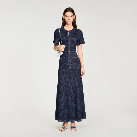 Rhinestone knit maxi dress