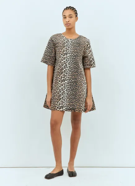 Leopard Print Open Back Mini Dress
