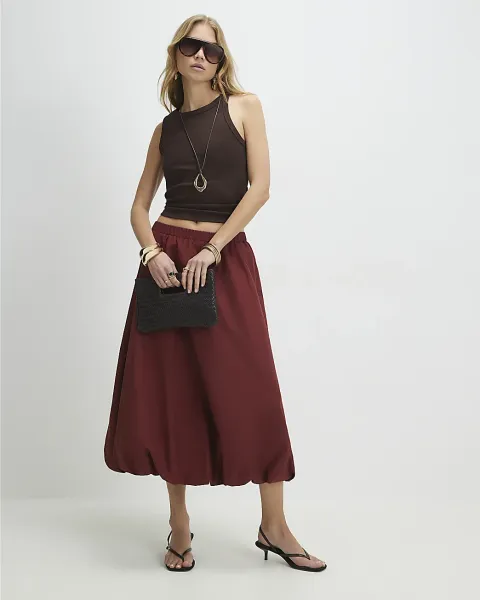 River Island Bubble Hem Midi Skirt