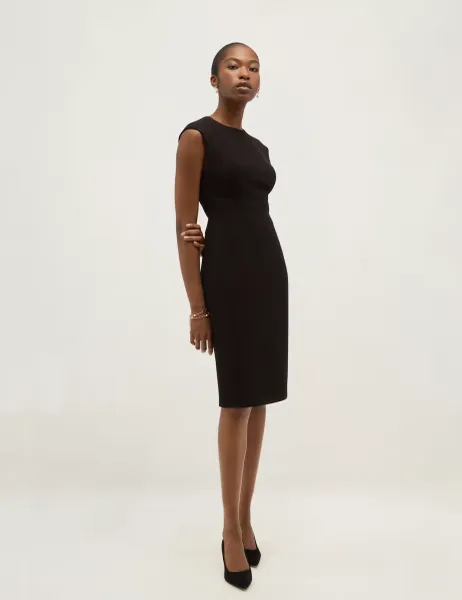 Hobbs Knee Length Shift Dress Black