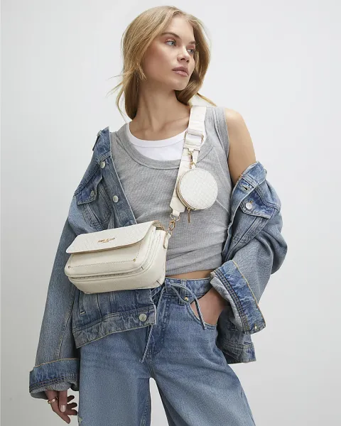 River Island Monogram Print Cross Body Bag