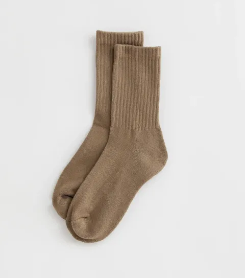 New Look Light Brown Ribbed Tube Socks